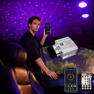 Optic Lighting phone APP Twinkle Fiber engine RF Music control Cable Starry Effect Ceiling Double Heads Lights car room lamp new