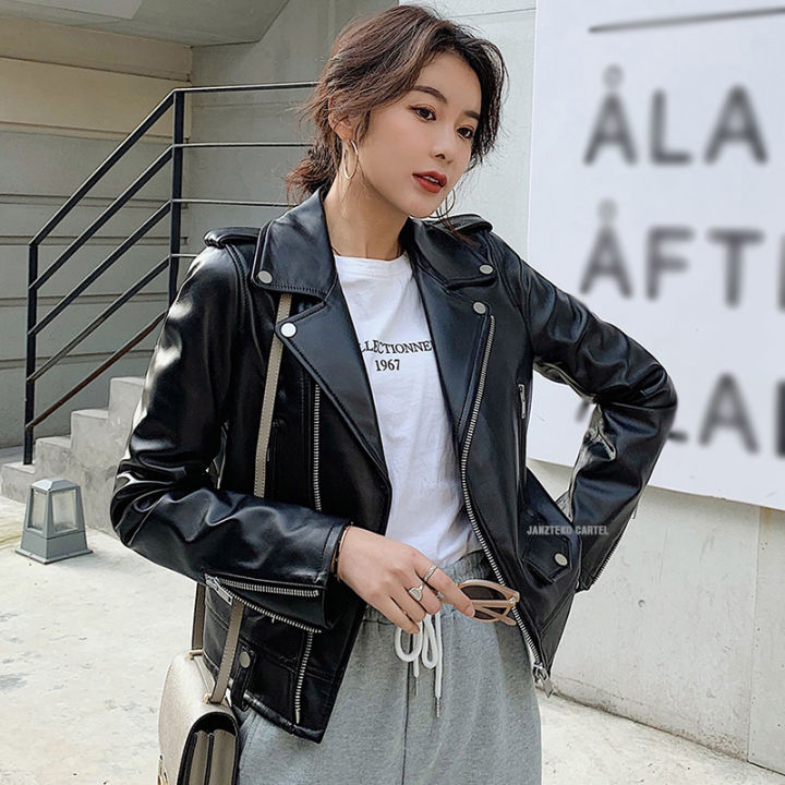 JNK x VIOLA Jaket Wanita Kulit Sintetis Viena Leather Jacket Premium  Vintage Varsity Zipper Elegan Modern Cewek Perempuan Remaja Dewasa Musim  Dingin