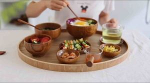 Japanese Natural Jujube Wooden Bowl Rice Cereal Soup Food Wood Spoon Plate Kitchen Dinning Tableware Kayu Mangkuk