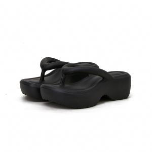 [Free Shipping] Celebrity-style thick-soled flip-flops for women 2025 summer new EVA wedge sandals fashionable beach sandals