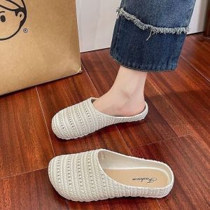 [Free Shipping] Summer New Style Closed-Toe Slippers For Women Indoor Non-Slip Breathable Versatile Lazy Outdoor Lightweight Flat Slippers