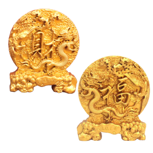 8.4*6.8CM Koin Feng Shui Dragon Phoenix Paduan Kerajinan Logam Yang Menarik Dan Berkat Kekayaan Multifungsi Koin Keberuntungan Feng Shui Dragon Phoenix