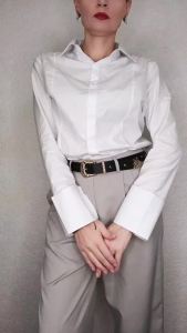 Modigirl Womens White Shirts Office Lady Long Sleeves Classic Tops 2026 New Autumn Spring Original Clothing Blouse for Woman2026