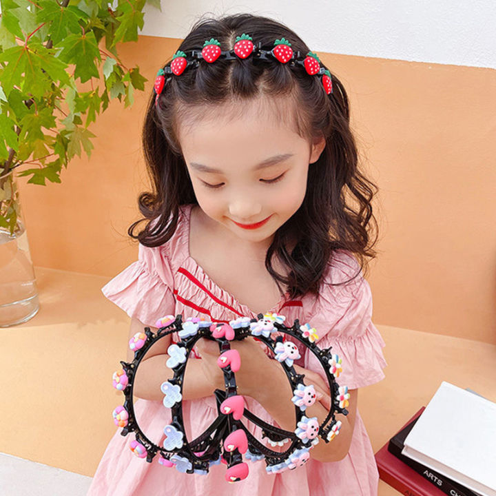 Cute Colorful Flower Girls Hair Band Strawberry Bow Hair Hoop