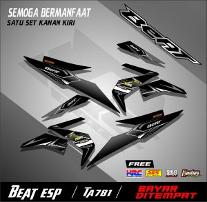 Striping Stiker Motor Beat Street Esp 2016-2019 Semifull Motif Simpel Kode TA781