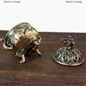 [COD] Fashion Change Elephant Lucky Incense Burner Metal Lotus Incense Burner Bowl Incense Holder With Handle Yoga Meditation Home Decor AncientStyle