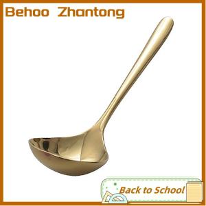 Behoo Stainless Steel Big Head Round Spoon Net Red en Dinner Long Handle Stirring Dessert Spoons For Kitchen Accessories Gadgets