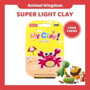 Crafto | Crab-themed Soft Clay for Kids | 4 Colors Premium Clay 30g Non Sticky/Toxic 超轻粘土螃蟹主题
