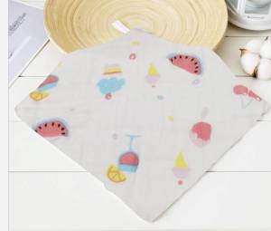 ผ้าเช็ดหน้า ผ้าสาลูมี 6 ชั้นในผืนเดียว ขนาด 25x25 cm.