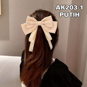 Jepit Rambut Korea Perempuan Dewasa Tusuk Konde Rambut Model Pita Besar Polos Kain Silk Satin AK203