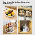 [HomeAmaze]1/2Tier Rotating Tray Spining Storage Condiment Organizer Kitchen Cabinet Organizer Seasoning Rack Fridge Rotate Organizer. 