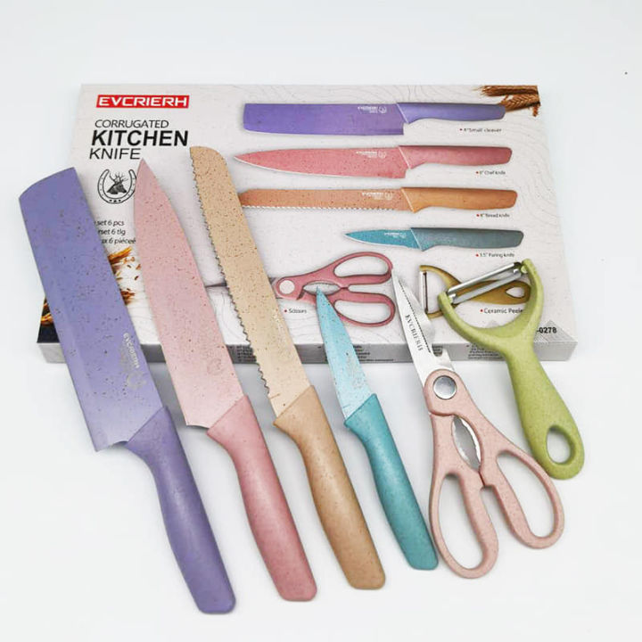 Evcriverh Corrugated Kitchen Knife Set | Lazada