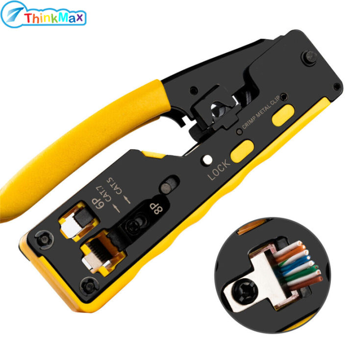 RJ45 Ratcheting Modular Data Cable Crimper, Wire Cutter, Practical ...