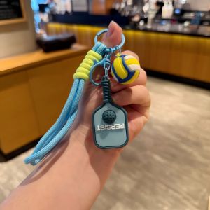 VIVIDI Creative Pickleball Keychain Mini Colorful Pickleball Pendant Gifts Decorative Pickleball Key Ring for Pickleball Lovers