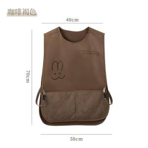 COD Over 1pc Apron Stain-Resistant Waterproof Sleeveless Apron Breathable Anti-Dirty Wipeable Hand Kitchen Apron with Cute Bunny Logo