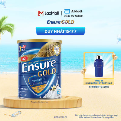 (CHỈ 15-17.7 TẶNG QUÀ CHO ĐH 2299K-SLCH) Lon sữa bột Ensure Gold hương Vani 800g (New)