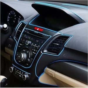 List Dekorasi Interior Mobil Panjang 5 Meter WARNA BIRU Bahan PVC Lis Chrome Termasuk Alat Pasang