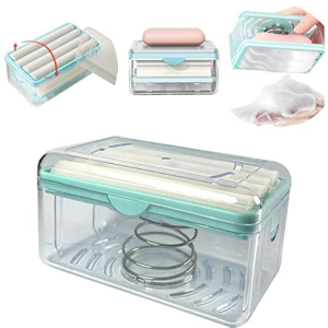 Rolling Soap Box 2 in 1 Multifunctional Soap Box Foam Dispenser with Roller Cleaning Storage Foaming Box