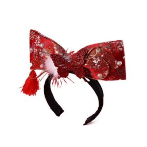 IVAOU Warm Pet Scarf Chinese Style Cartoon Pet Hair Band Fashion Cute Pet Holiday Scarf for Small Medium Cats and Dogs