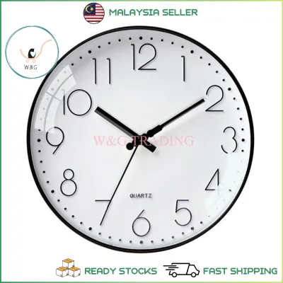 [WG] Classic Design 30cm Silent Sound Wall Clock Jam Dinding