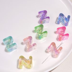 5pcs/bag Acrylic Colored Letter Bead Large Hole Pillar Beads Random Color Mixing For DIY Bracelet Necklace Earring Keychain Craft Jewelry Making Accessories