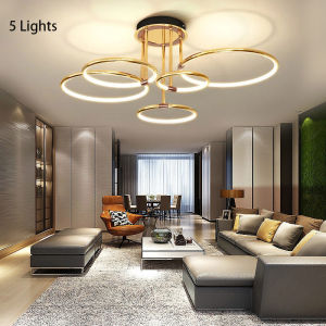 New Living room chandelier bedroom lamp golden round Nordic dining room household ceiling light