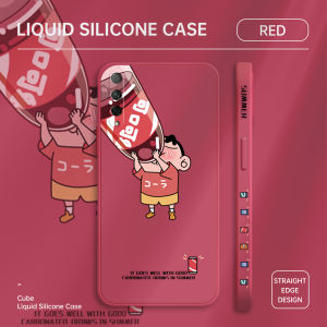 Hontinga Casing Case For Huawei Y9S Case Cartoon Crayon Shinchan Case Square Original Liquid Soft Silicone Edge Pattern Rubber Case Full Cover Camera Protection Cases Back Phone Casing Softcase For Boys