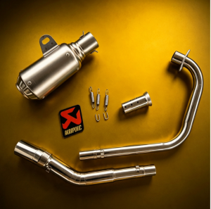 Honda CBR v2 stainless elbow on AKrapovic Round with DB reducer