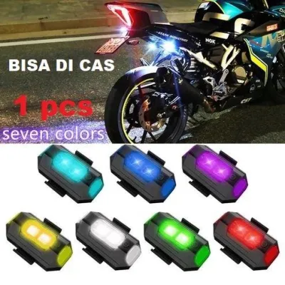 Lampu Variasi Lampu Led Pesawat 7 Warna Waterproof 1 Lampu 7 Warna + Kabel USB Universal Motor Mobil Sepeda