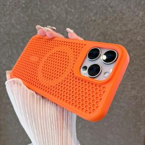 Premium Anti Panas Magsafe Case iPhone 11 12 13 14 15 pro max 14 15 plus Silikon Pendingin Mesh Casing iPhone 15 14 13 12 11 pro max 14 15 plus Shockproof