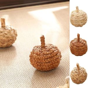 NALANILI Dệt từ rơm Bánh bí ngô rơm Nhân tạo Làm thủ công dây chuyền hình cây thông Noel Tự nhiên Đồ trang trí hình bí ngô. Trang trí Giáng sinh và Halloween.