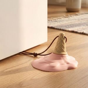 PLLEWY Soft PVC Ice Cream Door Stopper Detachable Ice Cream Shape Cartoon Door Stopper Anti-Collision Funny Design Non Slip Door Stopper Home Use