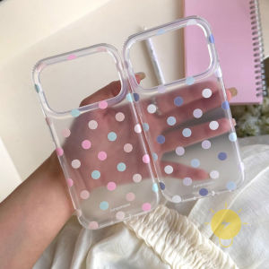 Phone Case For iPhone 17 Pro Max 16 15 Transparent TPU Dragon Horse Polka Dot Cover Classic Couple Korean Aesthetic