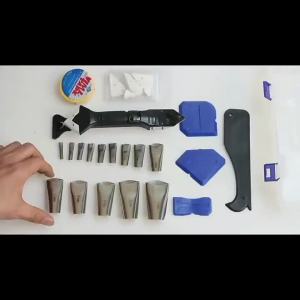 30 3-in-1 caulking tool set: metal scraper nozzle and applicator for grouting smoothing and waterproofing bathroom windows