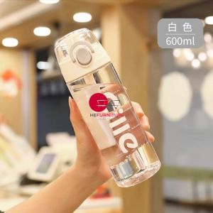 Cille Leak-Proof Tritan BPA-Free Portable Water Bottle 600ml With Rubber Strap