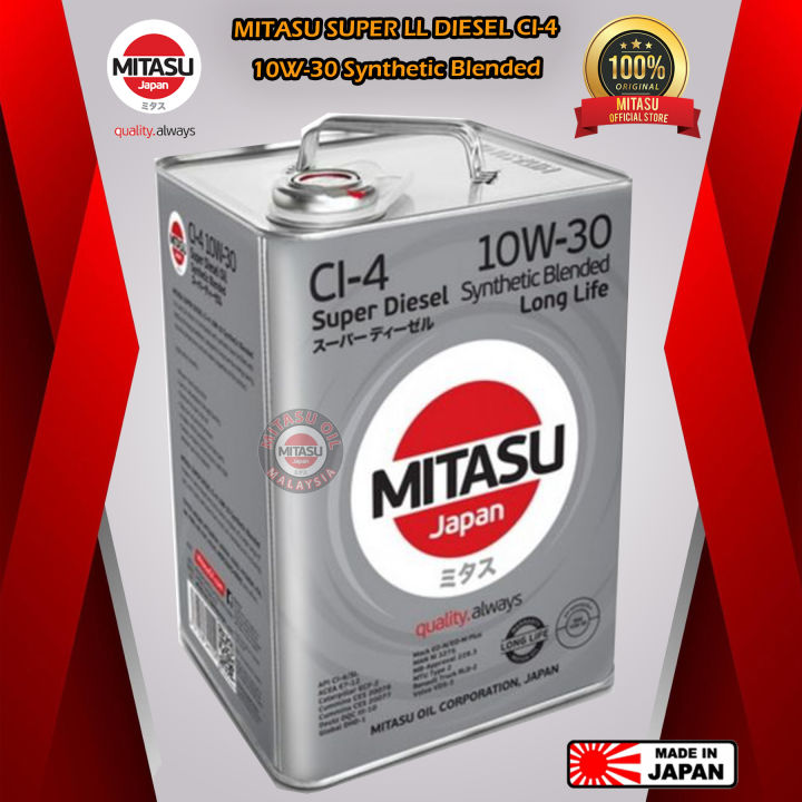 MITASU SUPER LL DIESEL CI4 10W30 Synthetic Blended Engine Oil 4L Lazada