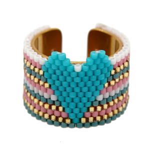 Delicate Heart Theme Hoop Nonconformist Artisanal Antique Beads Rustless Comfortable Wear