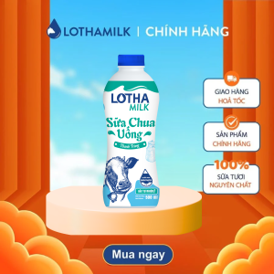 Sữa chua uống thanh trùng Lothamilk có đường chai 500ml