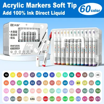 Direct Liquid Acrylic Marker Pen Set Soft Head Highlighter Pen Art Painting Pens White Box Gift