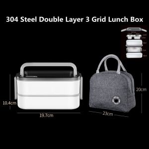 Insulation bag + insulation lunch box 304 fresh lunch lunch box portable and microwaveable