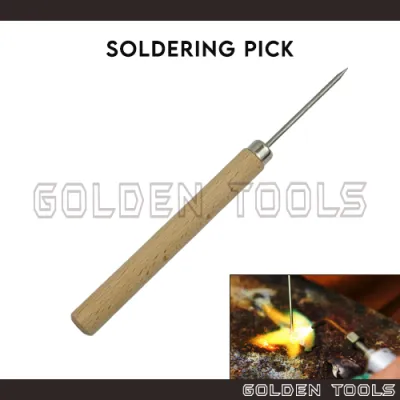Stainless Steel Soldering Pick Solder Pick Wooden Handle Jewellery Needle Tool Clay Modelling Sculpting DIY Craft