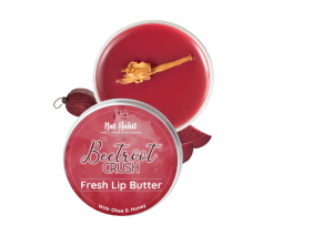 Nat Habit Lip Balm Fresh Beetroot Crush 10gm Lip Butter With Desi Ghee & Raw Honey For Natural Pink Lips Nourishment Dark And Chapped Lips
