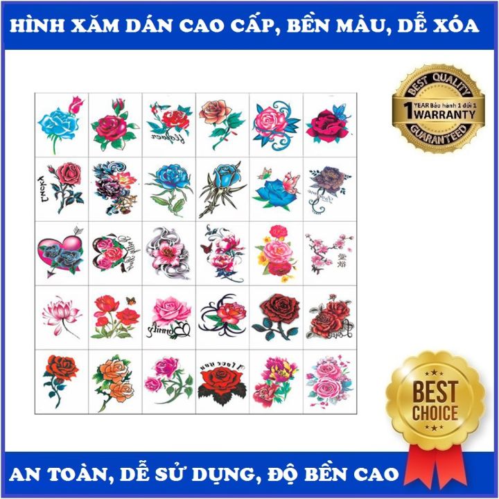 Hàng Mới Về) Hình Xăm Dán Tạm Thời Hình Hoa Hồng / Bướm / Lông Vũ 3d Chống  Nước Có Thể Tháo Gỡ Cho Nữ - Sản phẩm chăm sóc tóc | TheFaceHolic.com