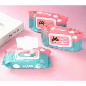 80pcs PER PACK Baby Wet Wipes Tissue Pet Water Hypoallergenic (ALCOHOL FREE)