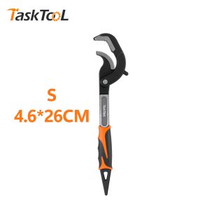 TASKTOOL 14-60MM Self-lock Universal Pipe Wrench High Carbon Steel Pointed Tail Adjustable Spanner Anti Slip Shark Teeth