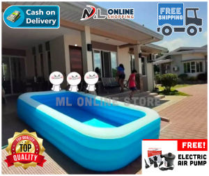 Bestway Rectangular Inflatable Swimming Pool with FREE Electric Pump (2.62m x 1.75m x 51cm)
