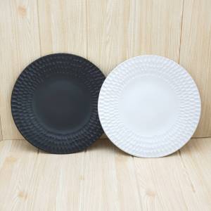 จาน เซรามิค จานกลม จานสเต๊ก สไตล์โมเดิร์น เรียบหรู 10 นิ้ว มี 2 สี ขาว และ ดำ