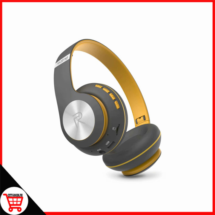 City Goods Realme Bluetooth Headphone Colorful HiFi Music Support TF Card  With HD MIC Wireless Headset