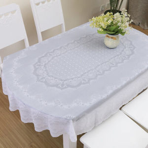 LJNordic Style Oval Plastic Tablecloth PVC Material Waterproof Oilproof Heat Resistant No Washing Required Slip Resistant Table Mat