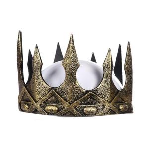 King Crown Antique Imperial Crown Soft PU Foam Crown-Vintage Halloween Crown Headband for Prom Birthday Cosplay-Party